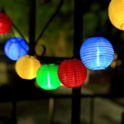ALLOMN Solar Lantern String Lights, 19.7ft 30LED Waterproof Garden Lantern, String Lights Fair Lights With Fabric Lantern Exterior And Interior Decoration For Christmas, Garden, Home, Yard (Colorful) -Xmas Lighting Shop 610VPx7k9UL. AC SL1000