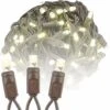 Novelty Lights 100 Commercial LED Christmas Lights (Warm White), 50 Feet W/ 6" Bulb Spacing, 5mm Bulbs, UL Listed, Brown Wire String Lights