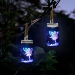 Solar Lantern Fairy Lights, Outdoor Waterproof Solar Garden Decor - 30 LED String Fairy Firefly Jar Lights Solar Powered Lanterns | Decorations For Patio Yard Lawn Party Wedding Christmas- Colorful -Xmas Lighting Shop 610wdHxNxtL. AC SL1500
