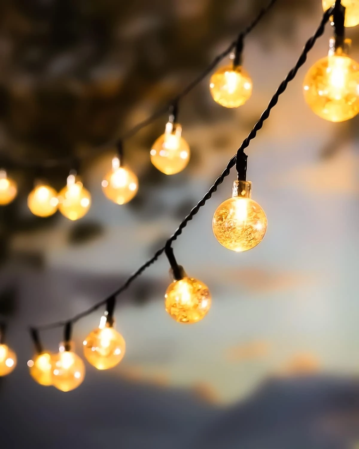 Solar String Lights Outdoor 60 LED 36 Feet 8 Lighting Modes Waterproof Solar Powered Crystal Globe Lights Patio Lights For Garden Yard Porch Wedding Camping Party Christmas Decor(Warm White) 2 Solar String Lights Outdoor 60 LED 36 Feet 8 Lighting Modes Waterproof Solar Powered Crystal Globe Lights Patio Lights For Garden Yard Porch Wedding Camping Party Christmas Decor(Warm White) - Image 2