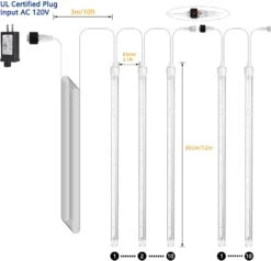 11.8 Inch 10 Tubes 240 LED Meteor Shower Raindrop Lights With Timer Function Cascading Lights LED Icicle Lights Falling Raindrop Lights For Holiday Party Wedding Christmas Tree Decoration (Warm White) -Xmas Lighting Shop 612095Jss L. AC SL1500