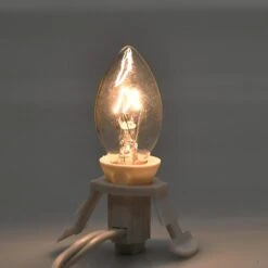 SUNSGNE Set Of 2 Accessory Cord With One Light Bulb, 6Ft Blow Mold Light White Accessory Cord With On/Off Switch Plug C7 Indoor String Light For Village Christmas Craft Halloween Decor, White -Xmas Lighting Shop 6125gZbtKL. AC SL1500