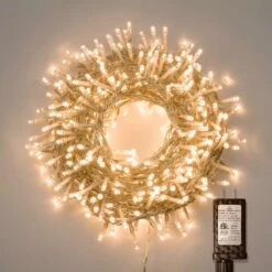 Gresonic 33ft 100 LED String Lights Indoor Outdoor, Warm White Christmas Lights Clear Wire, 8 Modes Waterproof Twinkle Fairy String Lights Plug In For Tree Room Bedroom Wedding Decorations -Xmas Lighting Shop 6129lVt2sIL. AC SL1024 1