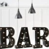 OYCBUZO Black Bar Sign, Marquee Light Up Letters LED Marquee Number Lights Sign For Night Light Home Bar Christmas Lamp Birthday Party Wedding Decoration-BAR
