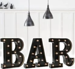 OYCBUZO Black Bar Sign, Marquee Light Up Letters LED Marquee Number Lights Sign For Night Light Home Bar Christmas Lamp Birthday Party Wedding Decoration-BAR