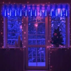 Christmas Lights, Lauzior 16 Inch/40cm Meteor Shower Lights, Xmas Decorations For Outside Yard Party, Icicle Christmas Lights Outdoor For Tree Porch House Holiday, LED Lights, UL Plug, Blue -Xmas Lighting Shop 613aNRcp7bL. AC SL1000