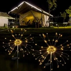 Solar Firework Lights Solar Lights Outdoor Solar Garden Decorative Lights DIY Shape Warm White Waterproof 105 LED String Lights 2 Lighting Modes Stake Lights For Christmas Garden Patio Lawn 2 Pack -Xmas Lighting Shop 613x0GQYaGS. AC SL1000