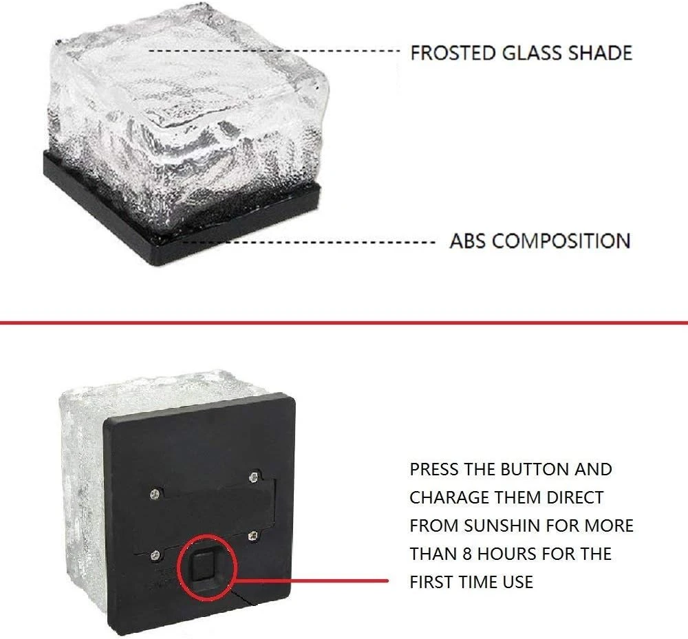 HORING Solar Glass Brick Light - Crystal Brick Stone - Garden Solar Ice Cube Charming Glass Brick Lights Colour Change LED Garden Courtyard Pathway Patio Pool Outdoor Decoration Christmas(RGB 4PCS) 7 HORING Solar Glass Brick Light - Crystal Brick Stone - Garden Solar Ice Cube Charming Glass Brick Lights Colour Change LED Garden Courtyard Pathway Patio Pool Outdoor Decoration Christmas(RGB 4PCS) - Image 7
