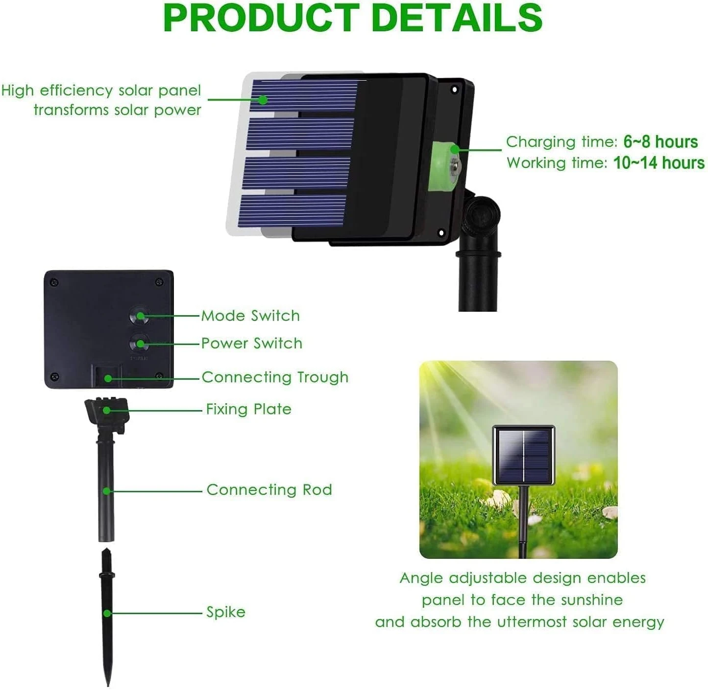 4Pack Each 40FT 100 LED Solar String Lights, Solar Fairy Lights Outdoor Waterproof With 8 Modes, Solar Twinkle Lights For Tree Christmas Wedding Party Decorations Garden Patio (Warm White) 6 4Pack Each 40FT 100 LED Solar String Lights, Solar Fairy Lights Outdoor Waterproof With 8 Modes, Solar Twinkle Lights For Tree Christmas Wedding Party Decorations Garden Patio (Warm White) - Image 6