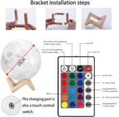 LOUHH Moon Lamp, Moon Night Light - 5.9 Inch 3D LED Moon Light Intelligent Remote Control 16 Color Moon Lamp For Christmas Gifts, Children's Room Decoration, Children's Day Gifts -Xmas Lighting Shop 614HkxW8QEL. AC SL1100