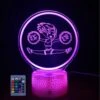 3D Cheerleader Girl Night Light 7/16 Color Change USB Powered Remote Control Touch Button Acrylic Flat ABS Base LED Desk Table Light Lamp Gift Kids Toys Decor Decorations Christmas Valentines Gift