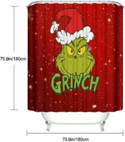 Christmas Shower Curtain 4 Piece Sets With Non-Slip Rugs,Toilet Lid Cover And Bath Mat,Christmas Shower Curtain With 12 Hooks Bathroom Set Holiday Home Decor -Xmas Lighting Shop 615mNNRBS2L. AC SL1365