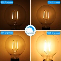 ENERGETIC SMARTER LIGHTING Dimmable LED Edison Light Bulb, G25 (G80) Globe Shape, Clear Glass, 40 Watt Equivalent, 2700K Soft White, Christmas Light, E26 Standard Base, UL Listed, 6-Pack -Xmas Lighting Shop 616D7HWP1pL. AC SL1000