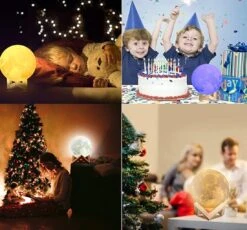 LOUHH Moon Lamp, Moon Night Light - 5.9 Inch 3D LED Moon Light Intelligent Remote Control 16 Color Moon Lamp For Christmas Gifts, Children's Room Decoration, Children's Day Gifts -Xmas Lighting Shop 616bCeaUmIL. AC SL1100