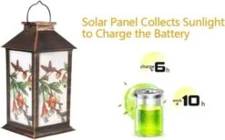 E-ANG.W Solar Outdoor Lights,Waterproof Tabletop Solar Lights With Handle,Colorful Hummingbird Decorative Garden Lights Solar Lanterns Outdoor For Patio, Lawn, Porch, Backyard,Christmas -Xmas Lighting Shop 617KFCmaoiL. AC SL1500