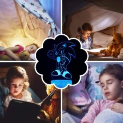 3D Hedgehog Anime Night Light -LED Illusion Lamp 16 Color Change Decor Table Lamp With Remote Control, Creative Birthday Christmas Gifts For Boys Girls -Xmas Lighting Shop 617Uj97ENCL. AC SL1000 1
