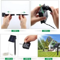 Christmas Lights Solar Outdoor, Solar Powered Fairy Lights,Copper Solar Lights, 33FT Waterproof, 8 Modes, 2x100LED(Blue) -Xmas Lighting Shop 617iabF2SeL. AC SL1001