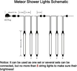 Adecorty Christmas Lights Outdoor, Meteor Shower Lights 12 Inch 8 Tubes Snow Falling Rain Cascading Icicle Lights For Xmas Tree, Christmas Decorations Outdoor, Luces De Navidad Para Exterior (White) -Xmas Lighting Shop 618JOIXCYpL. AC SL1001