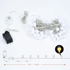 Globe String Lights, 59FT 100 Led Fairy Lights Plug In 8 Modes With Remote Control Waterproof Outdoor Indoor String Lights, Fairy Lights For Bedroom, Garden, Party, Wedding, Christmas Decor Warm White -Xmas Lighting Shop 618rEEmrSbL. AC SL1500