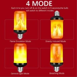 Y- STOP Upgraded LED Flame Light Bulb, 4 Modes Fire Light Bulbs With Upside Down Effect, E26 Base Flickering For Christmas, Party, Outdoor, Indoor, Home Decor (2 Pack) -Xmas Lighting Shop 618vwuQtKZL. AC SL1300