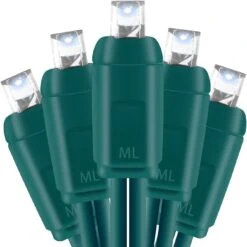 Yongzhenlite 50 Count Wide Angle 5MM Mini LED Christmas Lights,White Led String Lights For Outdoor And Indoor Christmas Trees Decoration,Commercial Grade,Green Wire,17Feet,UL Listed (Cool White)