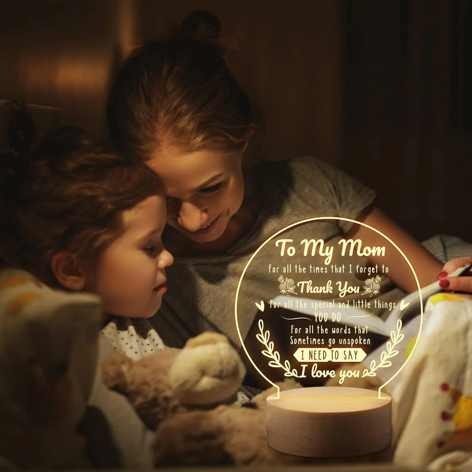 Funnli Mom Birthday Gifts From Daughter Son - Birthday Gifts For Mom Engraved Night Light Mom Gifts, Night Lamp 15CM*19CM Mom Birthday Gift, Anniversary Christmas Gifts For Mom From Daughter 8 Funnli Mom Birthday Gifts From Daughter Son - Birthday Gifts For Mom Engraved Night Light Mom Gifts, Night Lamp 15CM*19CM Mom Birthday Gift, Anniversary Christmas Gifts For Mom From Daughter - Image 8