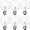 ENERGETIC SMARTER LIGHTING Dimmable LED Edison Light Bulb, G25 (G80) Globe Shape, Clear Glass, 40 Watt Equivalent, 2700K Soft White, Christmas Light, E26 Standard Base, UL Listed, 6-Pack