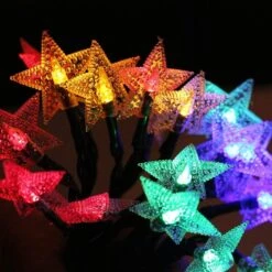 30.6Ft 50 LED Solar Christmas Lights Outdoor Star Fairy Lights,Multicolored Christmas Lights Outdoor Waterproof Tree Lights For Christmas Wedding Party Patio Umbrella Garden Yard -Xmas Lighting Shop 619xXVReODL. AC SL1000