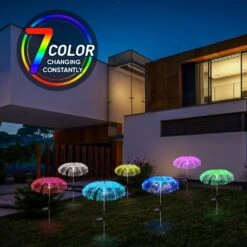 Solar Lights Outdoor Waterproof Solar Garden Lights Decorative 2PACK,IUEECEN Solar Powered Jellyfish Flowers Lights 7Colors Change Fair Stake Garden Decor For Yard Patio Pathway Christmas Decorations -Xmas Lighting Shop 61ANh9mmyjL. AC SL1000