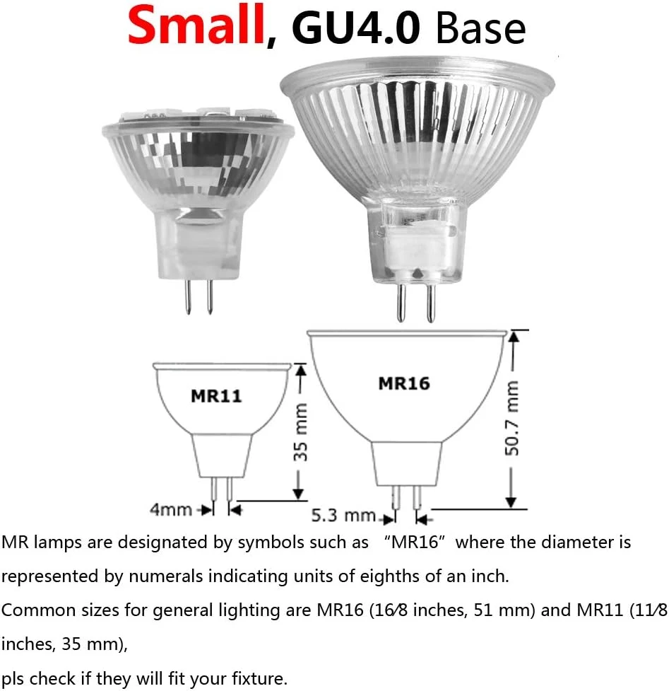 SANSUN 2.4W LED MR11 Light Bulbs, 12v 20w Halogen Replacement, Fiber Optics Christmas Tree Bulb, G4/GU4/GZ4 Bi-Pin Base, Daylight White 4000K, Non-Dimmable, (Pack Of 4) 3 SANSUN 2.4W LED MR11 Light Bulbs, 12v 20w Halogen Replacement, Fiber Optics Christmas Tree Bulb, G4/GU4/GZ4 Bi-Pin Base, Daylight White 4000K, Non-Dimmable, (Pack Of 4) - Image 3
