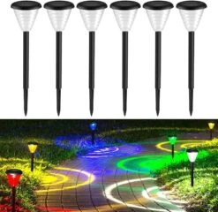 Micisty Solar Pathway Lights Outdoor Waterproof, 6 Pack LED Solar Outdoor Lights Waterproof Solar Garden Lights For Yard Auto On/Off Lawn Patio Landscape Christmas Decorations