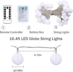 Battery Operated String Lights Bedroom, 16ft 40 Globe String Lights With Remote, Indoor Outdoor Decorative Bedtime String Lights For Camping Classroom Christmas Party Patio Wedding Gazebo Dorm Tent -Xmas Lighting Shop 61BVX GUEXL. AC SL1500