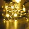 Mankinlu Solar Outdoor Cherry Blossom Strings Lights, 23 Feet 50 LEDs Solar Fairy Flower Lights Waterproof,Christmas Tree Lights,for Home, Lawn, Wedding, Patio,Party And Holiday Decorations Warm White