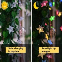 30.6Ft 50 LED Solar Christmas Lights Outdoor Star Fairy Lights,Multicolored Christmas Lights Outdoor Waterproof Tree Lights For Christmas Wedding Party Patio Umbrella Garden Yard -Xmas Lighting Shop 61DEBqrk8 L. AC SL1000