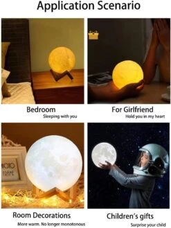 LOUHH Moon Lamp, Moon Night Light - 5.9 Inch 3D LED Moon Light Intelligent Remote Control 16 Color Moon Lamp For Christmas Gifts, Children's Room Decoration, Children's Day Gifts -Xmas Lighting Shop 61DL3RcyDoL. AC SL1100