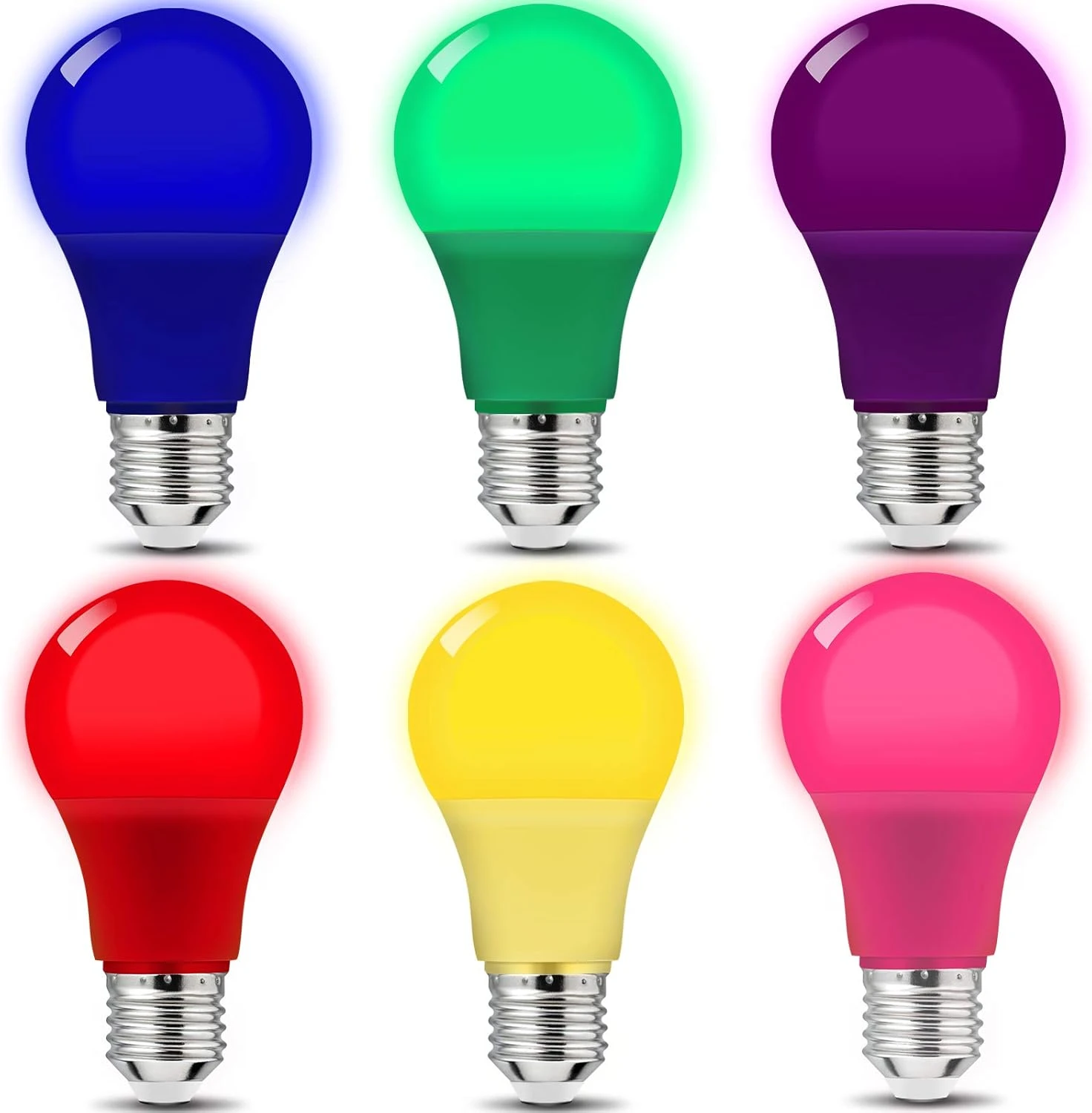 KQHBEN A19 LED Colored Light Bulbs, 5Watts (40w Equivalent), E26 Base, For Wedding Halloween Christmas Party Bar Mood Ambiance Decor 1 KQHBEN A19 LED Colored Light Bulbs, 5Watts (40w Equivalent), E26 Base, For Wedding Halloween Christmas Party Bar Mood Ambiance Decor