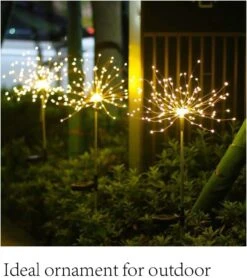MOFAIRHOME 90LED Outdoor Solar Garden Lights, Waterproof 2 Flash Modes 50 Copper Wire String, Firework Stake Starburst Fairy Light, DIY Flowers Trees For Walkway Patio Lawn Backyard Christmas (Color) -Xmas Lighting Shop 61EEjyG8lxL. AC SL1001