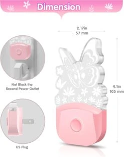 Night Light For Kids, Butterfly Night Light Plug Into Wall, LOHAS LED Night Light Dusk To Dawn, RGB+Soft White 3000K, Nightlight For Children Girls Room Decor, Christmas Birthday Gifts For Kids -Xmas Lighting Shop 61ENew8 bL. AC SL1500