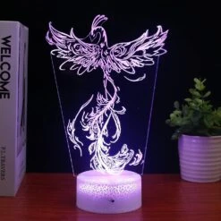 AGWIM 3D Illusion Lamp Phoenix Bird Led Night Light, Bedroom Decoration Lights, 16 Colors Crack Base Desk Lamps With Remote Control, Birthday Christmas Gifts For Kids, Home Decoration -Xmas Lighting Shop 61EcEVSahSL. AC SL1001