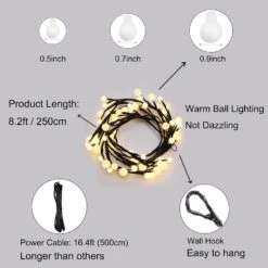 Curtain Lights Indoor Outdoor, 8.3ft 8 Modes 72 Led Globe String Lights Plug In, Window Lights For Patio Garden Wedding Party Bookshelf, Christmas Decorations, Warm White -Xmas Lighting Shop 61F6B33OiXL. AC SL1500