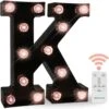 LED Black Alphabet Marquee Letters Sign Light Up Marquee Number Letter Lights Sign With Diamond Bulb For Night Light Home Bar Christmas Lamp Birthday Party Wedding Decoration K
