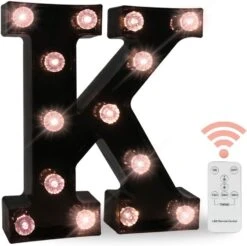 LED Black Alphabet Marquee Letters Sign Light Up Marquee Number Letter Lights Sign With Diamond Bulb For Night Light Home Bar Christmas Lamp Birthday Party Wedding Decoration K