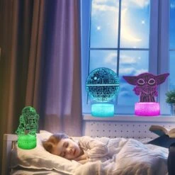 3D Illusion Star Wars Night Light For Kids. 3 Patterns Baby Yoda LED Night Lamp, Baby Yoda Toys 7 Color 16 Changes, Great Christmas Birthday Gifts For Star Wars Fans Boys Girls -Xmas Lighting Shop 61Fbjpc2HZL. AC SL1000