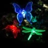 GIGALUMI Solar Garden Stake Lights,3 Pack Solar Garden Decorations, Color Changing LED Halloween/Christmas Lights,Outdoor Solar Lights Decorative For Pathway,Garden,Lawn,Patio,Driveway