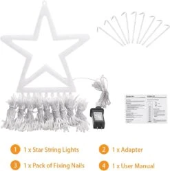 PUHONG Christmas Decorations Star Lights, 320 LED Christmas Tree Lights Outdoor,16.4Ft String Lights 8 Memory Modes With 14" Lighted Star For Xmas New Year (Iron-Multicolor) -Xmas Lighting Shop 61GEstEhiL. AC SL1200