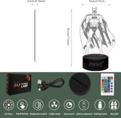 3D Night Light The Batman Action Figure Bedside Table Desk Illusion Lamp Color Changing LED Acrylic RGB Lights For Fans Toys, Kid Bedroom Decor, Birthday, Christmas, New Year Gifts -Xmas Lighting Shop 61GkHSi xYL. AC SL1500
