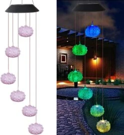 EpicGadget Sea Urchin Shell Solar Light, Sea Urchin Wind Chime Color Changing Outdoor Solar Garden Decorative Lights For Walkway Pathway Backyard Christmas Decoration Parties (Sea Urchin Shell) -Xmas Lighting Shop 61GroMP9iL. AC SL1000