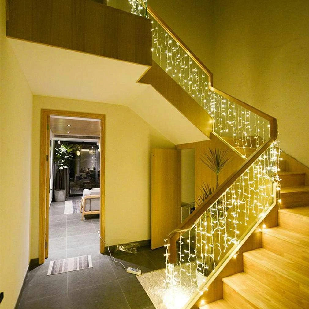 ZIMINGU Icicle Diwali Lights Outdoor, Christmas Hanging Window Curtains Dangling 16.4FT 216LEDs 8 Modes Weeping Willow Ceiling Fairy String L 2 ZIMINGU Icicle Diwali Lights Outdoor, Christmas Hanging Window Curtains Dangling 16.4FT 216LEDs 8 Modes Weeping Willow Ceiling Fairy String L - Image 2