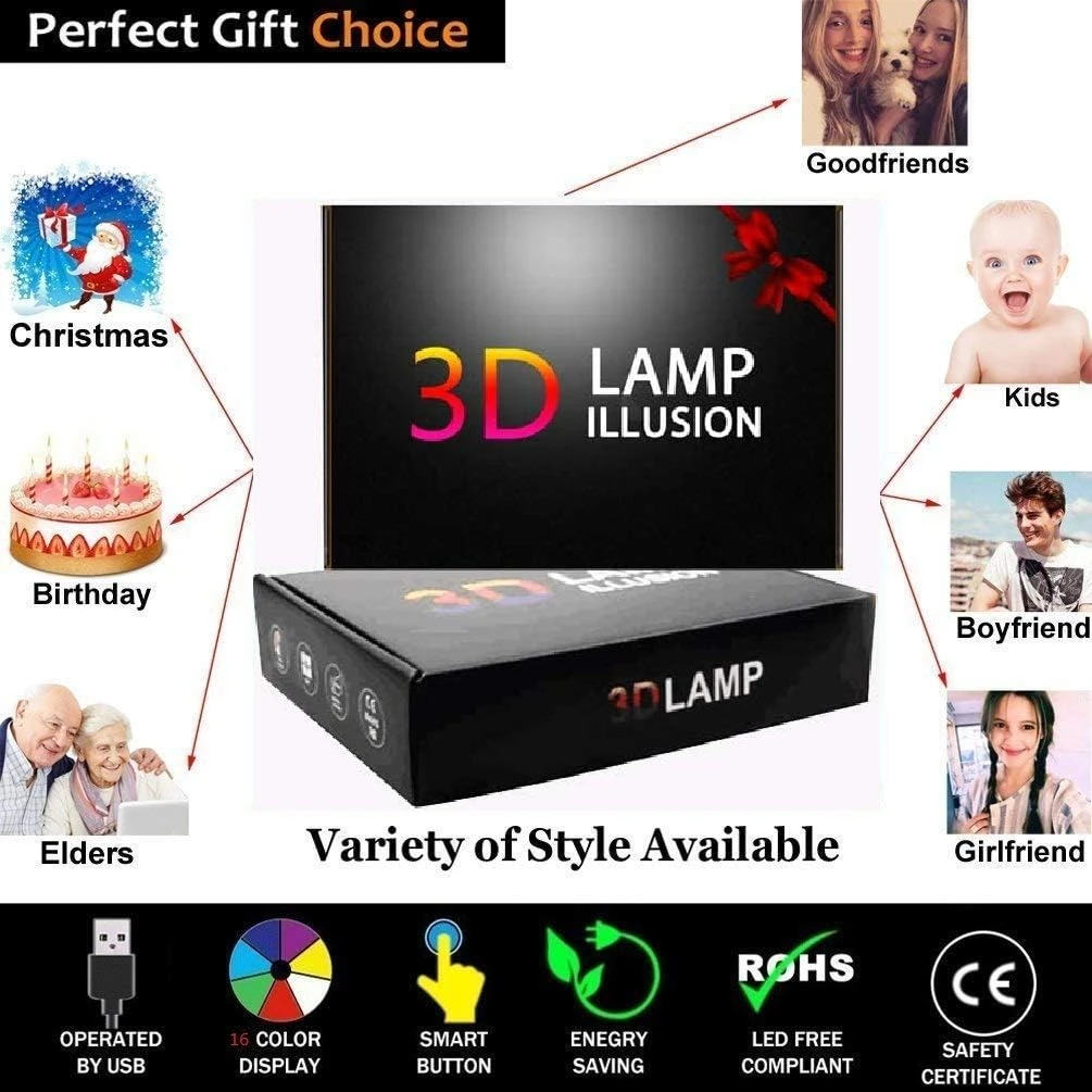 YTDZLTD Creative 3D Brain Night Light 16 Colors Changing USB Power Remote Control Touch Switch Decor Lamp Optical Illusion Lamp LED Table Desk Lamp Children Kids Christmas Brithday Gift 9 YTDZLTD Creative 3D Brain Night Light 16 Colors Changing USB Power Remote Control Touch Switch Decor Lamp Optical Illusion Lamp LED Table Desk Lamp Children Kids Christmas Brithday Gift - Image 9