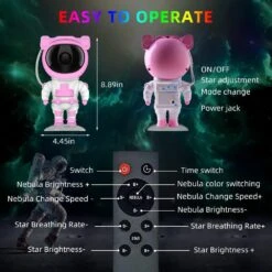Moofahom Star Projector Galaxy Night Light With Timer And Remote - Astronaut Starry Nebula Ceiling LED Lamp, Gift For Kids And Adults For Bedroom, Christmas, Birthday, Valentine's Day Etc.（Pink-White -Xmas Lighting Shop 61HJOp2qZdL. AC SL1000
